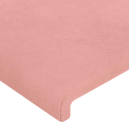 sengegavl med kanter 83x23x118/128 cm fløjl pink