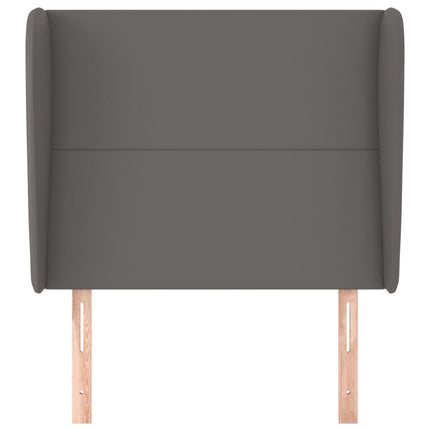 sengegavl med kanter 83x23x118/128 cm kunstlæder grå
