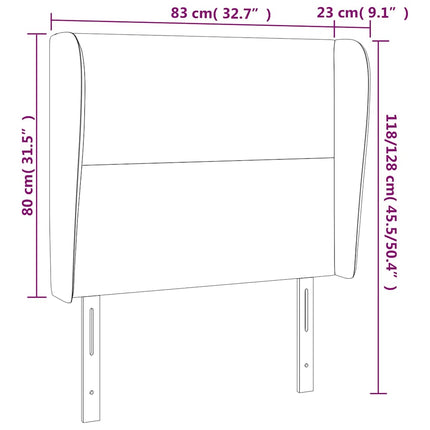 sengegavl med kanter 83x23x118/128 cm kunstlæder cappuccino