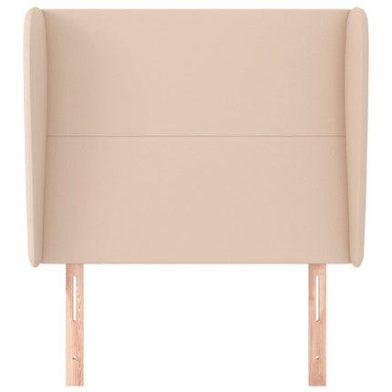 sengegavl med kanter 93x23x118/128 cm kunstlæder cappuccino