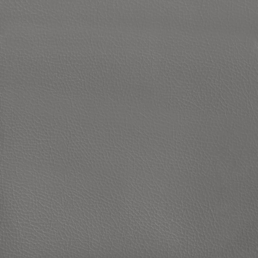 sengegavl med kanter 163x23x118/128 cm kunstlæder grå