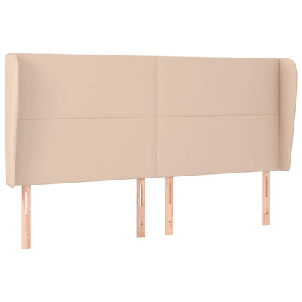 sengegavl med kanter 163x23x118/128 cm kunstlæder cappuccino