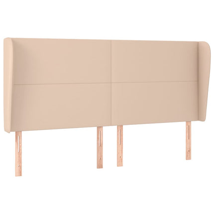 sengegavl med kanter 183x23x118/128 cm kunstlæder cappuccino