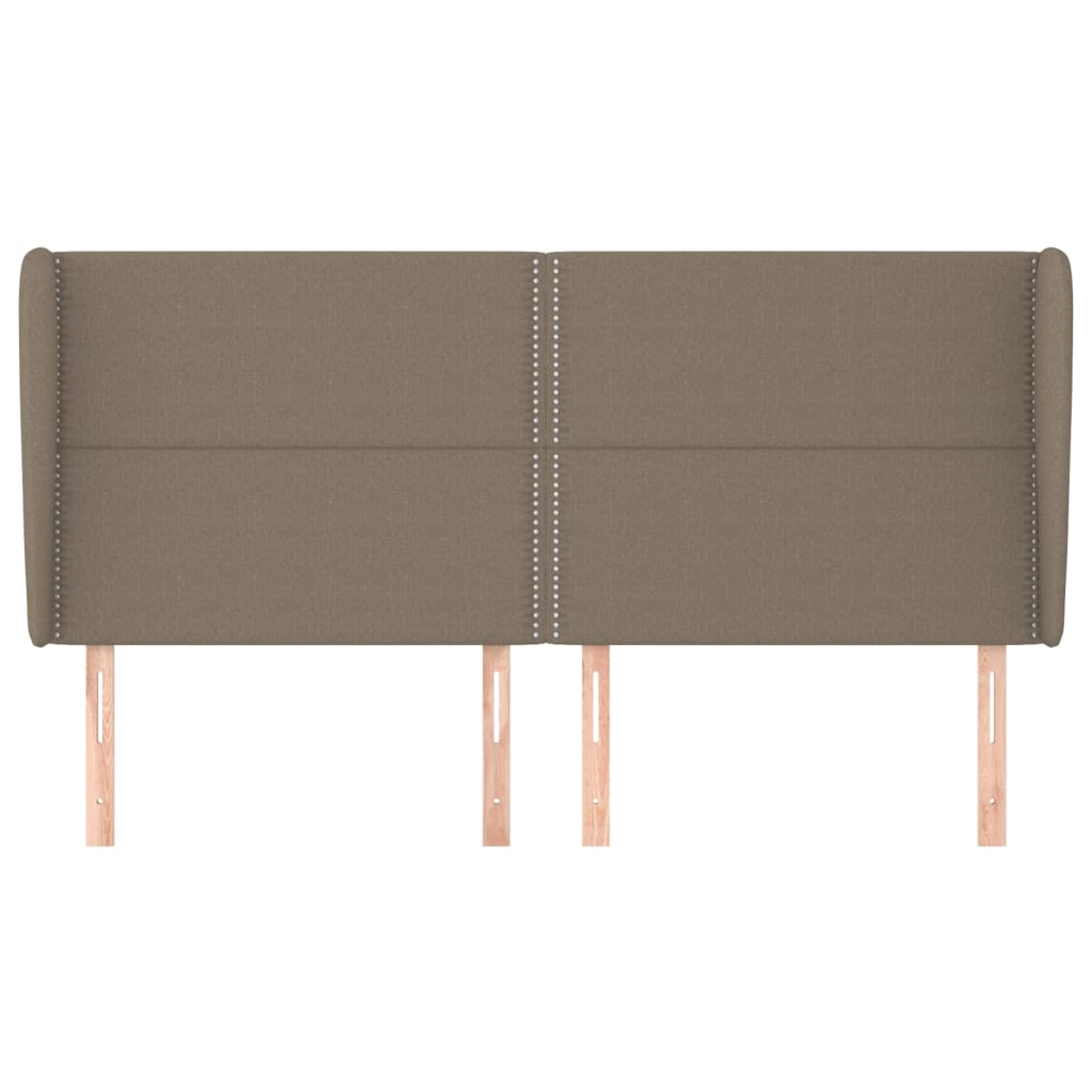sengegavl med kanter 183x23x118/128 cm stof gråbrun