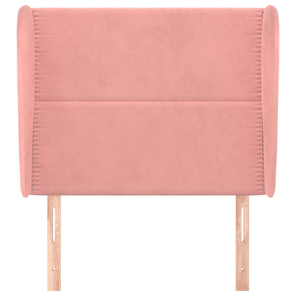 sengegavl med kanter 83x23x118/128 cm fløjl pink