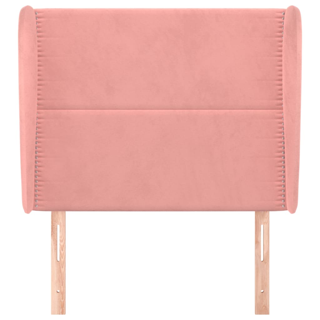 sengegavl med kanter 83x23x118/128 cm fløjl pink