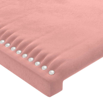 sengegavl med kanter 83x23x118/128 cm fløjl pink