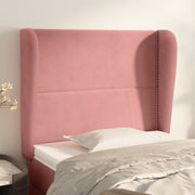 sengegavl med kanter 83x23x118/128 cm fløjl pink