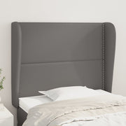 sengegavl med kanter 103x23x118/128 cm kunstlæder grå