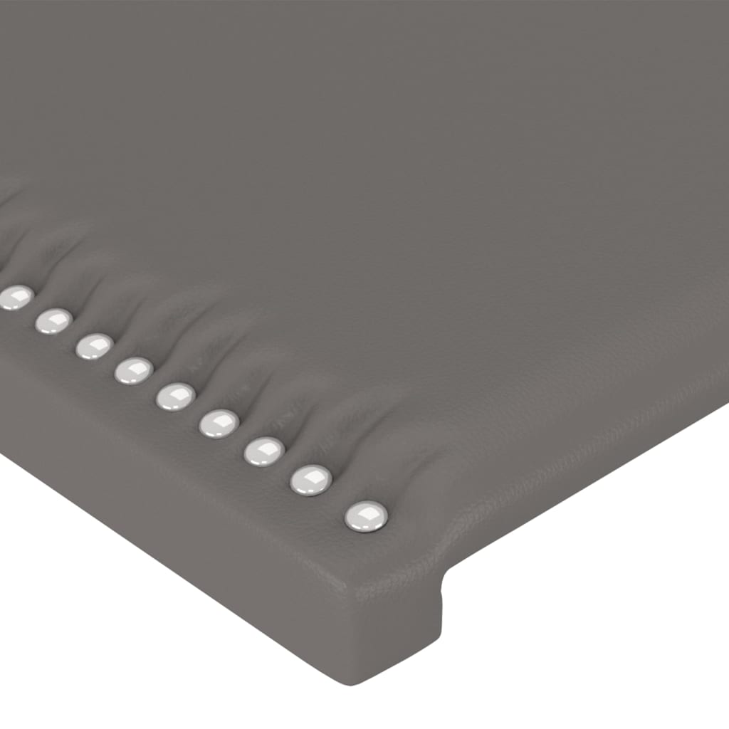 sengegavl med kanter 147x23x118/128 cm kunstlæder grå
