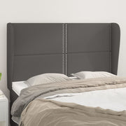 sengegavl med kanter 147x23x118/128 cm kunstlæder grå