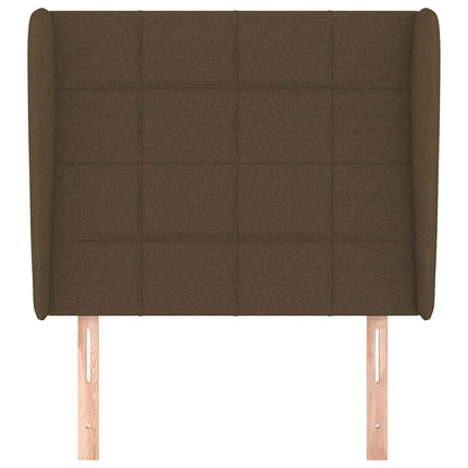 sengegavl med kanter 83x23x118/128 cm stof mørkebrun