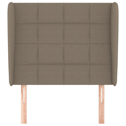 sengegavl med kanter 93x23x118/128 cm stof gråbrun