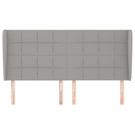 sengegavl med kanter 203x23x118/128 cm stof lysegrå