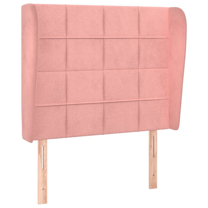 sengegavl med kanter 83x23x118/128 cm fløjl pink