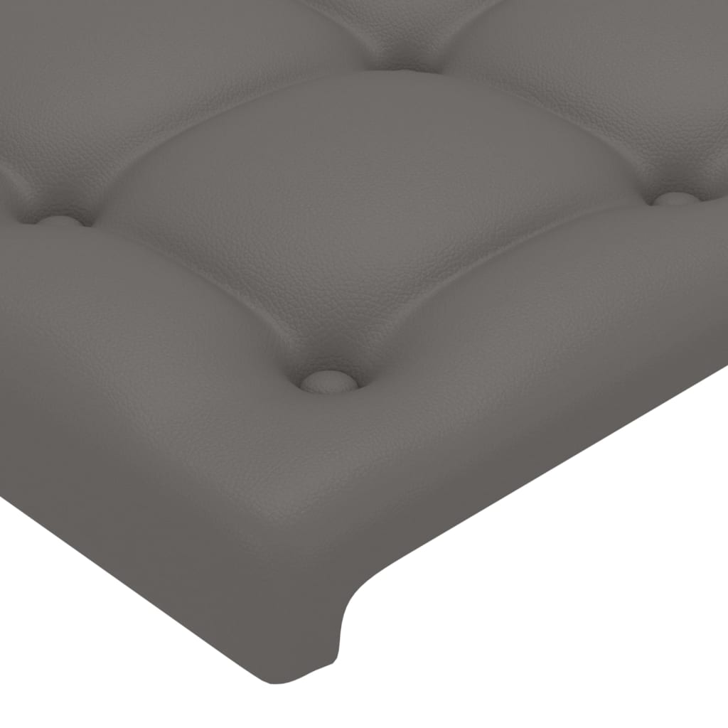 sengegavl med kanter 83x23x118/128 cm kunstlæder grå