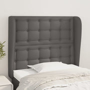 sengegavl med kanter 83x23x118/128 cm kunstlæder grå