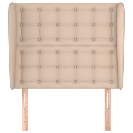 sengegavl med kanter 93x23x118/128 cm kunstlæder cappuccino
