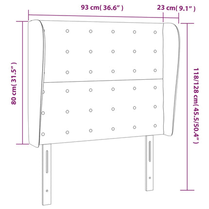 sengegavl med kanter 93x23x118/128 cm kunstlæder cappuccino