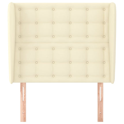 sengegavl med kanter 103x23x118/128 cm kunstlæder cremefarvet