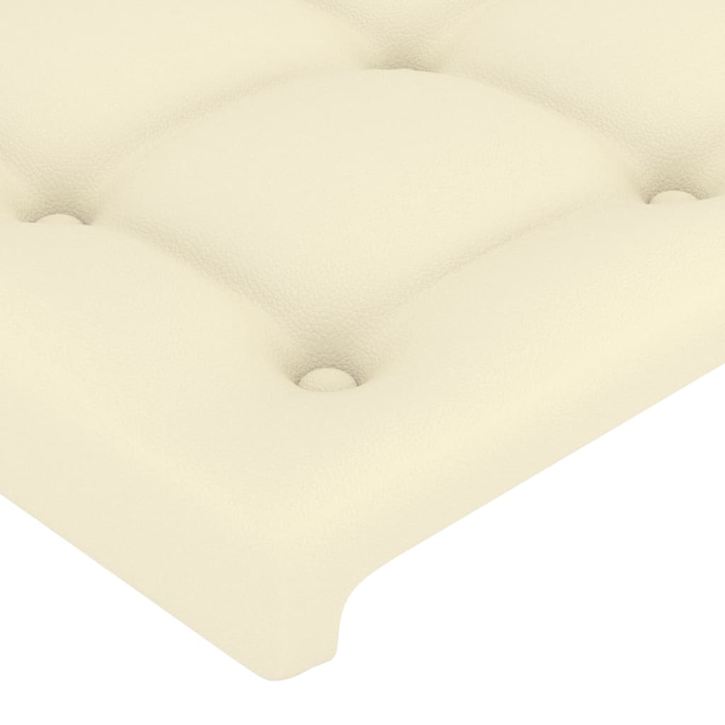 sengegavl med kanter 103x23x118/128 cm kunstlæder cremefarvet