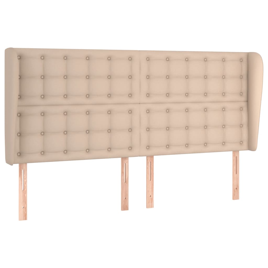 sengegavl med kanter 183x23x118/128 cm kunstlæder cappuccino