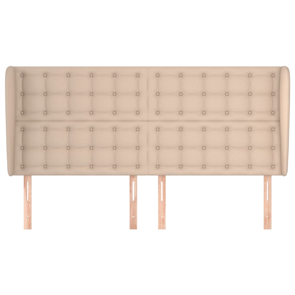 sengegavl med kanter 183x23x118/128 cm kunstlæder cappuccino