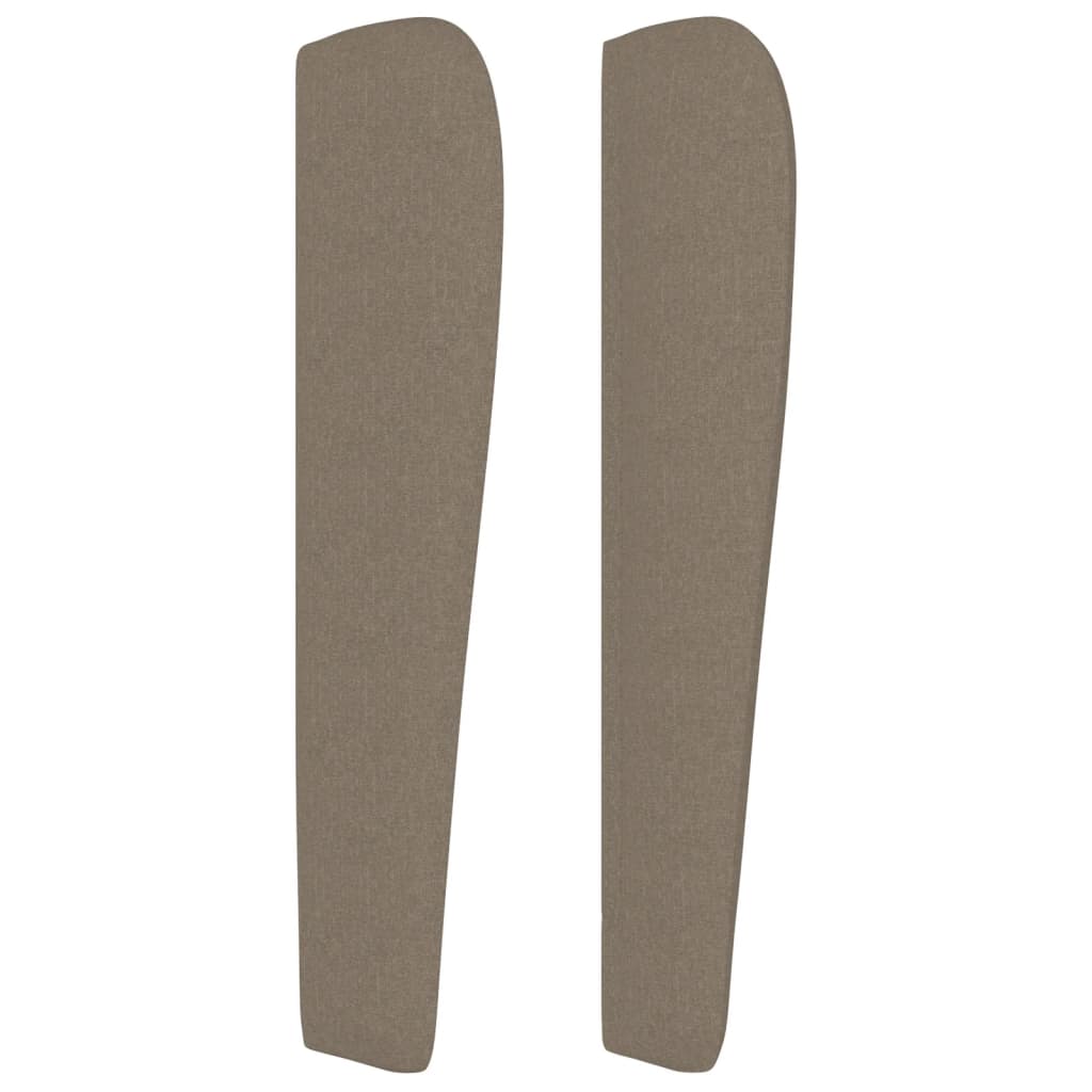 sengegavl med kanter 93x23x118/128 cm stof gråbrun
