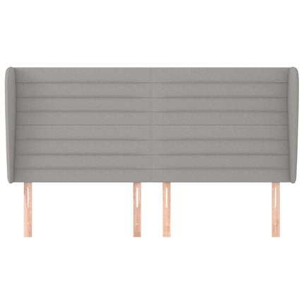 sengegavl med kanter 203x23x118/128 cm stof lysegrå