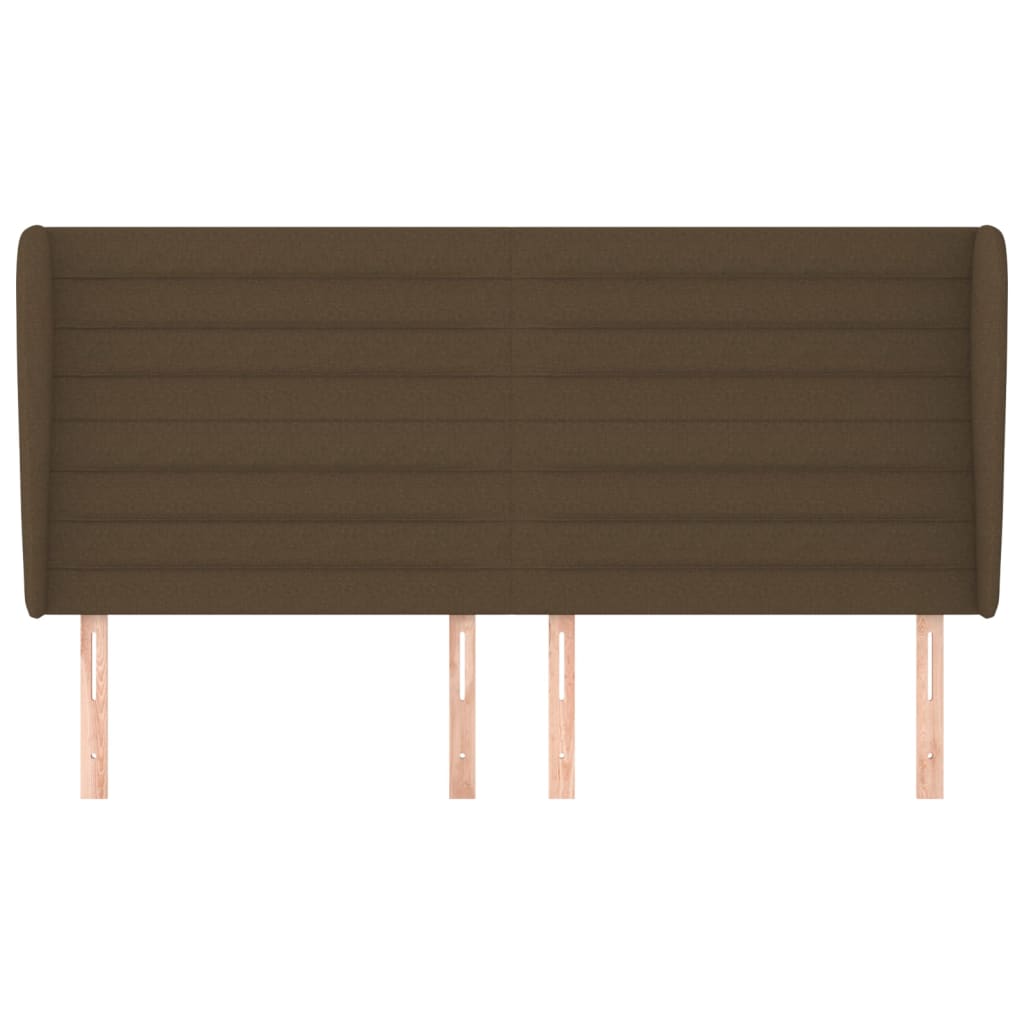 sengegavl med kanter 203x23x118/128 cm stof mørkebrun