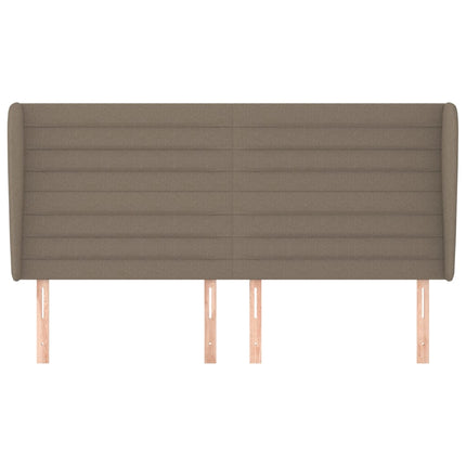 sengegavl med kanter 203x23x118/128 cm stof gråbrun