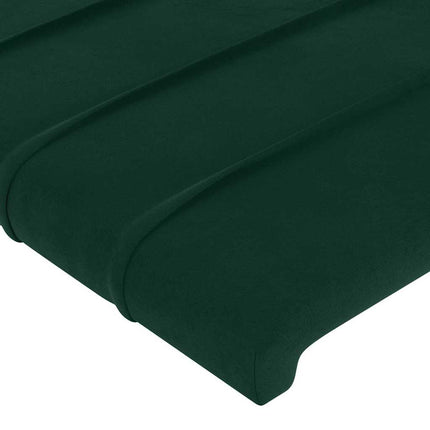 sengegavl med kanter 83x23x118/128 cm fløjl mørkegrøn
