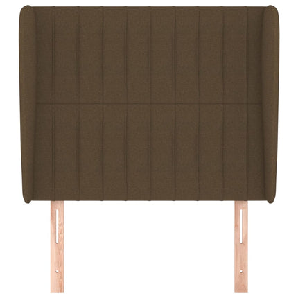 sengegavl med kanter 83x23x118/128 cm stof mørkebrun