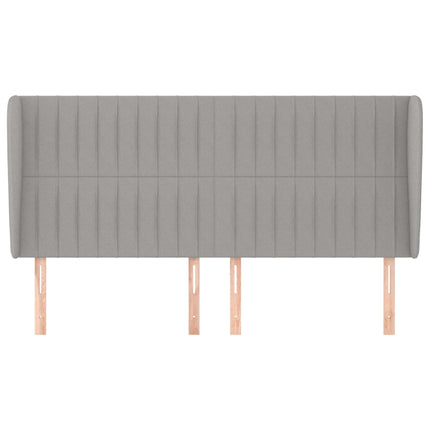 sengegavl med kanter 183x23x118/128 cm stof lysegrå