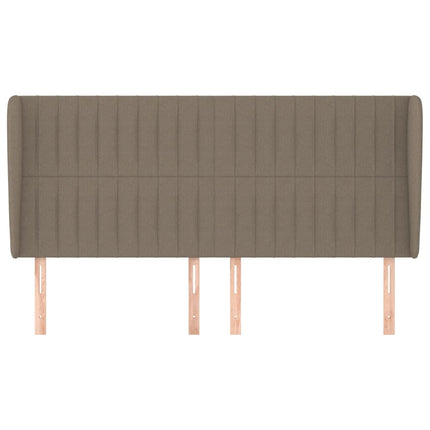 sengegavl med kanter 183x23x118/128 cm stof gråbrun