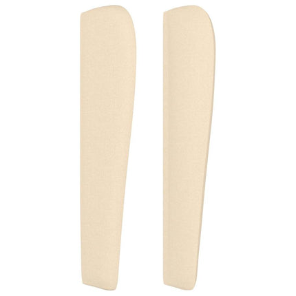 sengegavl med kanter 183x23x118/128 cm stof cremefarvet