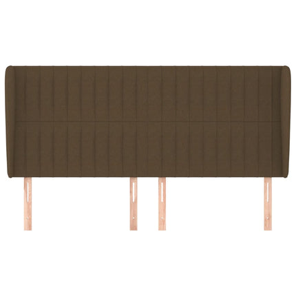 sengegavl med kanter 203x23x118/128 cm stof mørkebrun