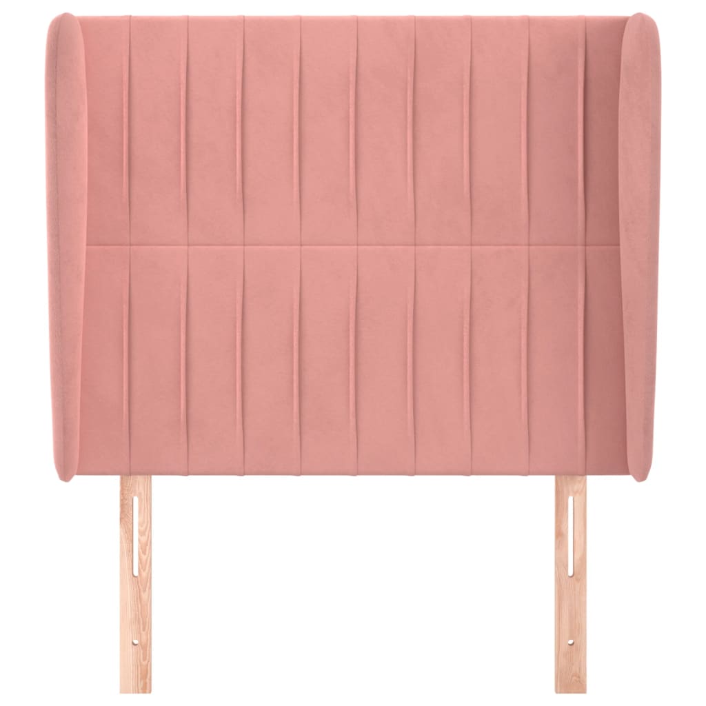 sengegavl med kanter 83x23x118/128 cm fløjl pink