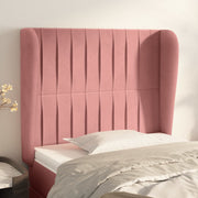sengegavl med kanter 83x23x118/128 cm fløjl pink