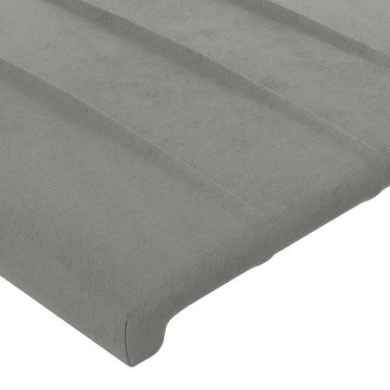 sengegavl med kanter 163x23x118/128 cm fløjl lysegrå