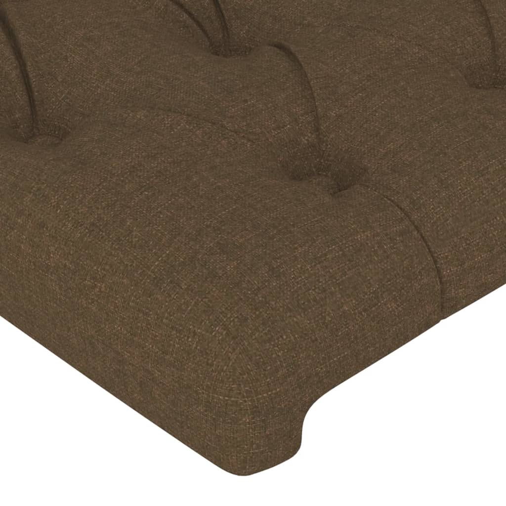 sengegavl med kanter 93x23x118/128 cm stof mørkebrun