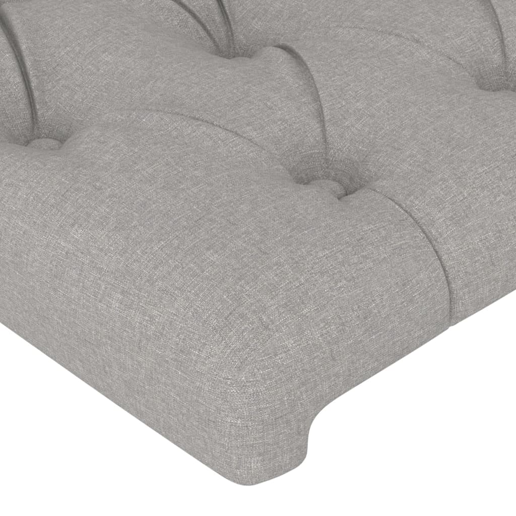 sengegavl med kanter 183x23x118/128 cm stof lysegrå
