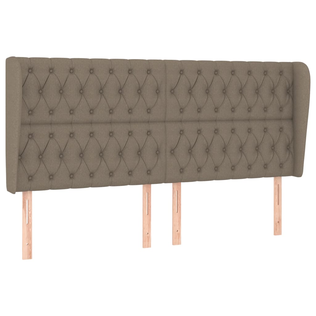 sengegavl med kanter 183x23x118/128 cm stof gråbrun