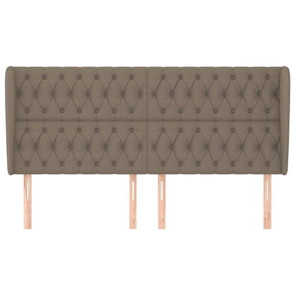 sengegavl med kanter 203x23x118/128 cm stof gråbrun