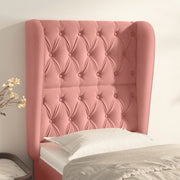sengegavl med kanter 83x23x118/128 cm fløjl pink