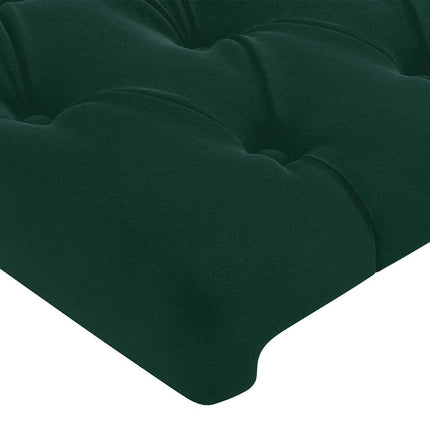 sengegavl med kanter 163x23x118/128 cm fløjl mørkegrøn