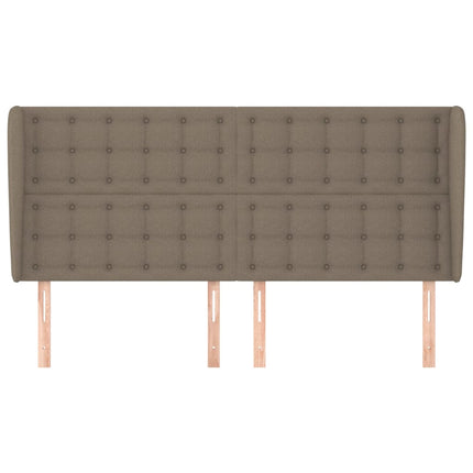 sengegavl med kanter 163x23x118/128 cm stof gråbrun