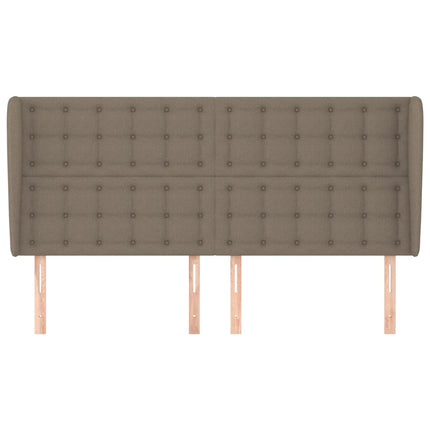 sengegavl med kanter 183x23x118/128 cm stof gråbrun