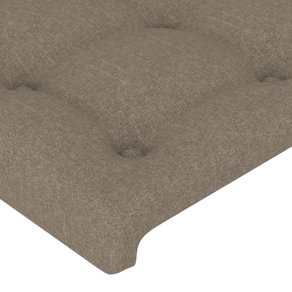 sengegavl med kanter 183x23x118/128 cm stof gråbrun