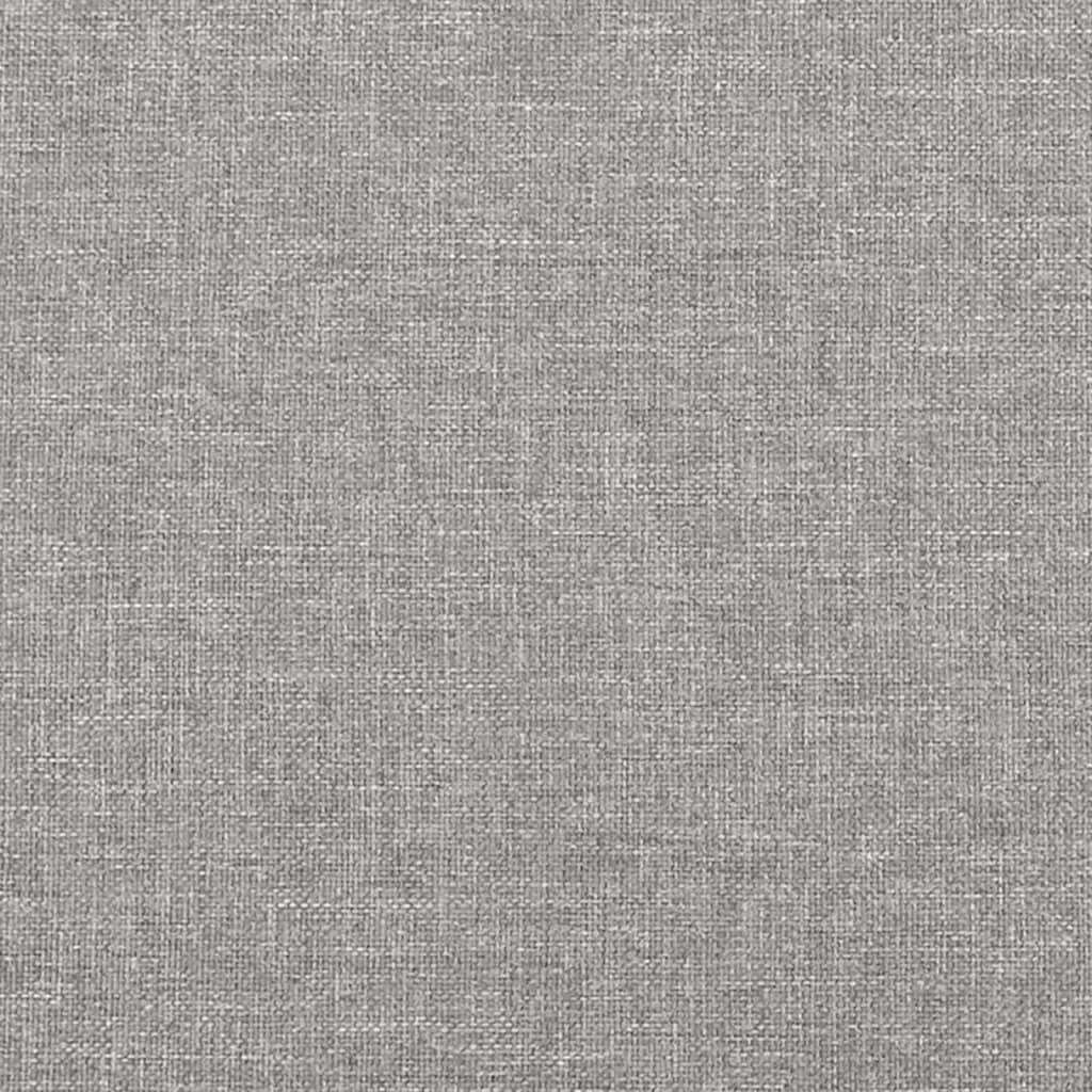 sengegavl med kanter 203x23x118/128 cm stof lysegrå